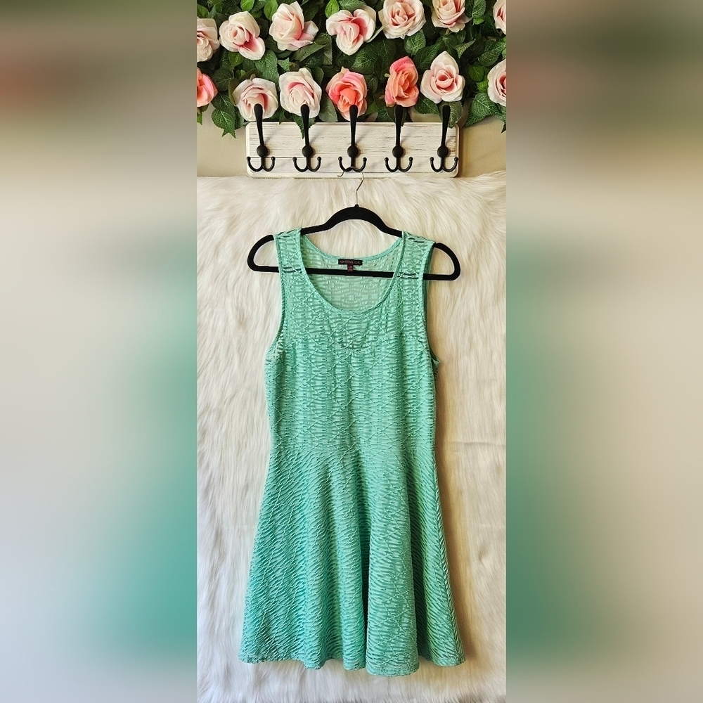 Material Girl Keep It Mint Sweetheart Textured Skater Fit & Flare Dress